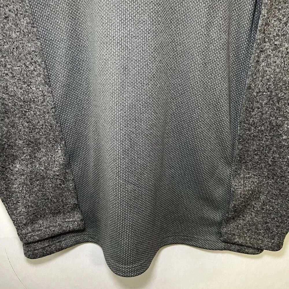 Greg Norman 1/4 Zip Snap Sweater Mens Size XXL 2XL Gray Long Sleeve Shark Logo